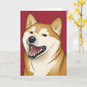 柴犬　Happy Birthday Shiba Inu Dog card カード (黄色い花)