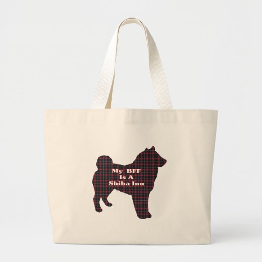 柴犬BFFトートバッグ ラージトートバッグ (正面)