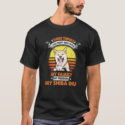 柴犬Dで混乱させたくない3つおもしろいの Tシャツ (正面)