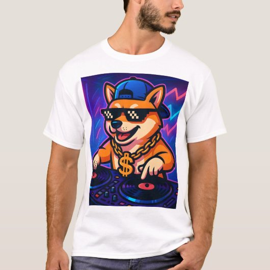 柴犬DJパーティTシャツ Tシャツ (正面)