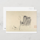 柴田是真の僧侶としてのネズミ ポストカード (正面/裏面)