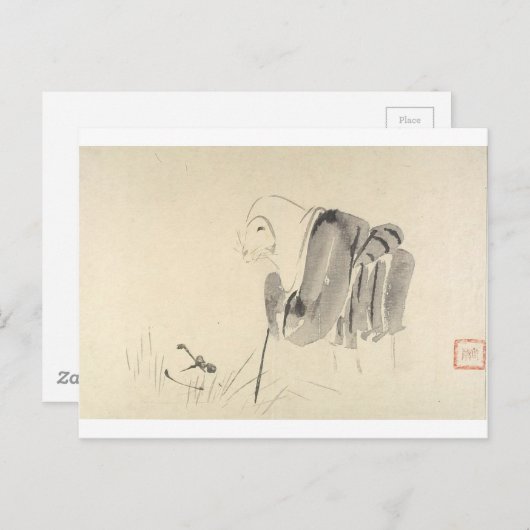 柴田是真の僧侶としてのネズミ ポストカード (正面/裏面)