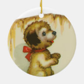柵で囲まれた子犬 セラミックオーナメント (裏面)