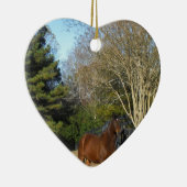 柵に馬の茶色を付ける セラミックオーナメント (右)