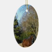 柵に馬の茶色を付ける セラミックオーナメント (右)