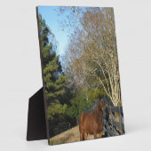 柵に馬の茶色を付ける フォトプラーク (側面)