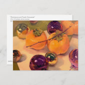 「柿と紫のオーナメント」アートポストカード ポストカード (正面/裏面)