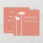 柿のデイジーの開花は日付の招待状を救います セーブザデート (正面/裏面)