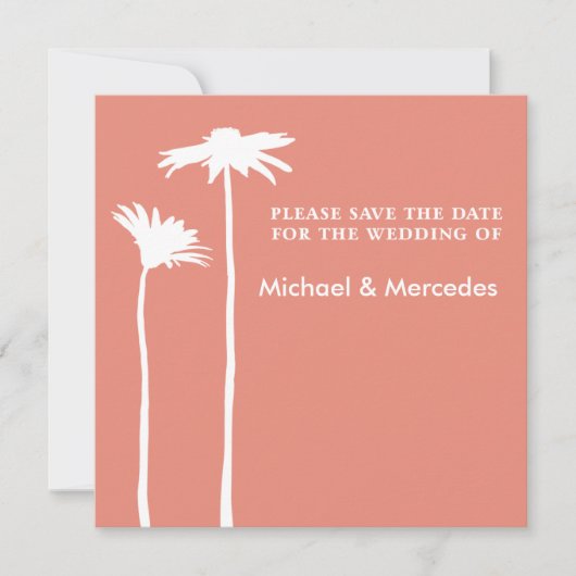 柿のデイジーの開花は日付の招待状を救います セーブザデート (正面)