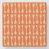 柿のビクトリアン鍵 ストーンコースター (正面)
