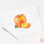 柿の実を切る ラウンドシール (封筒)