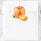 柿の実を切る ラウンドシール (バッグ)