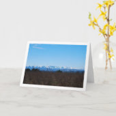 柿の実畑と雪山 カード (黄色い花)