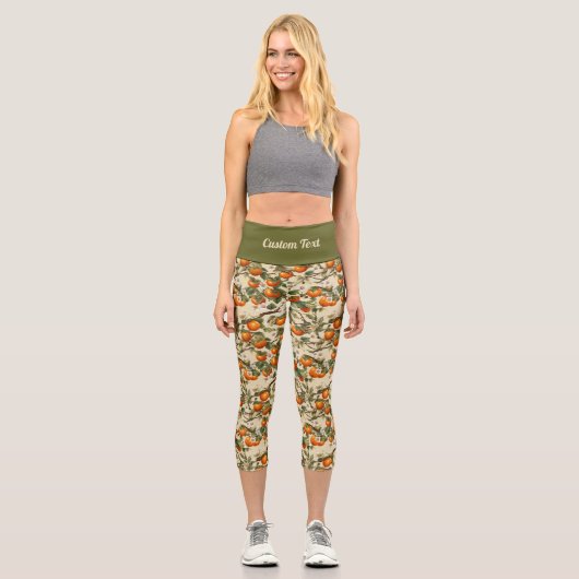 柿の柄 カプリレギンス (正面)