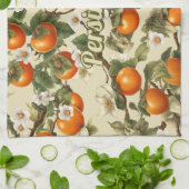 柿の柄 キッチンタオル (折り畳み)