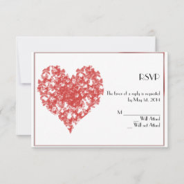 柿の蝶ハートの応答カード 出欠カード