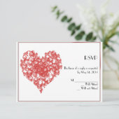 柿の蝶ハートの応答カード 出欠カード (スタンド正面)