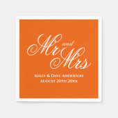 柿オレンジの赤いシックなウェディングパーティナプキン スタンダードカクテルナプキン (正面)