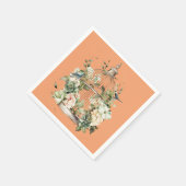 柿オレンジホワイトグリーン金ゴールドバードシャワー スタンダードカクテルナプキン (角)