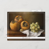 柿クラシックと葡萄の芸術を持つ静物生活 ポストカード (正面/裏面)