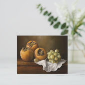 柿クラシックと葡萄の芸術を持つ静物生活 ポストカード (スタンド正面)