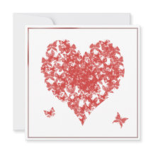 柿バラ蝶ハート結婚式招待状