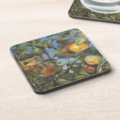 柿フルーツツリービューティフルオリジナルのアートワーク コースター (左側)