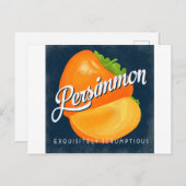 柿ヴィンテージフルーツラベルレトロ ポストカード (正面/裏面)