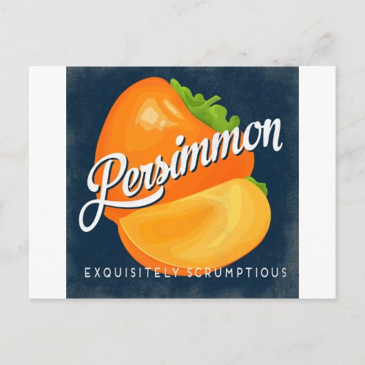 柿ヴィンテージフルーツラベルレトロ ポストカード (正面)