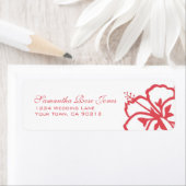 柿白ハイビスカス花カスタム住所 ラベル (インサイチュ)