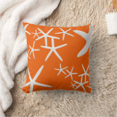 柿色のオレンジ色のヒトデ デコレーションピロー クッション (ブランケット)