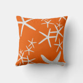 柿色のオレンジ色のヒトデ デコレーションピロー クッション (裏面)