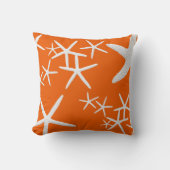 柿色のオレンジ色のヒトデ デコレーションピロー クッション (正面)