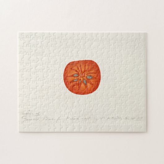 柿(Diospyros)フルーツウォーター絵画の色 ジグソーパズル (横)