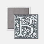 栄える銀のモノグラム – B マグネット (正面/裏面)