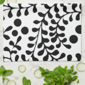 栄かわいらし栄した白黒プリント キッチンタオル (折り畳み)