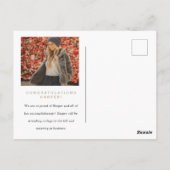 栄光に満ちたエレガンス写真卒業発表 ポストカード (裏面)