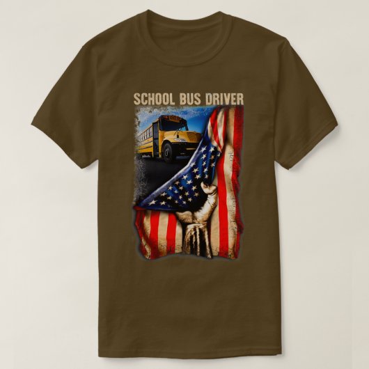 栄光のアメリカのスクールバスドライバー Tシャツ (デザイン正面)