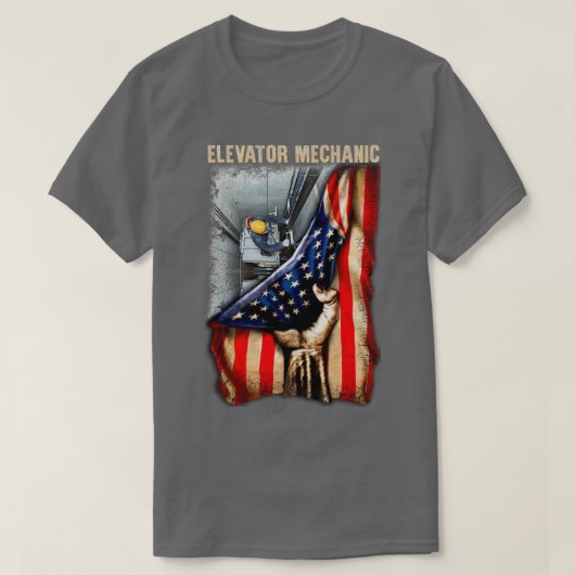 栄光のアメリカンエレベーター整備士 Tシャツ (デザイン正面)