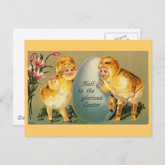 栄光のイースターヴィンテージに挨拶 シーズンポストカード (正面/裏面)
