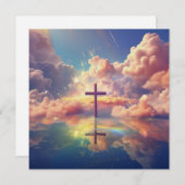 栄光のキリスト教の十字架のグリーティングカード シーズンカード (正面/裏面)