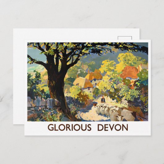 栄光のデヴォンイングランドヴィンテージ旅行はがき ポストカード (正面/裏面)