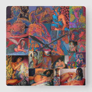 栄光のヌード!!正方形アクリル製壁時計 スクエア壁時計