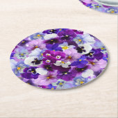 栄光のパンジー ラウンドペーパーコースター (アングル)
