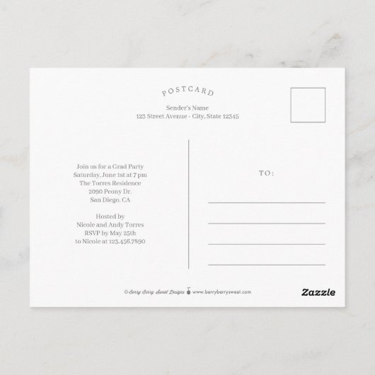 栄光のピーク卒業発表はがき ポストカード (裏面)