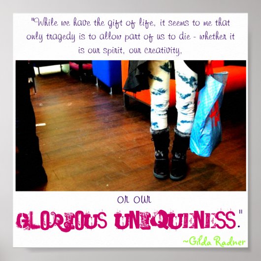 栄光のユニーク引用文ポスター ポスター (正面)