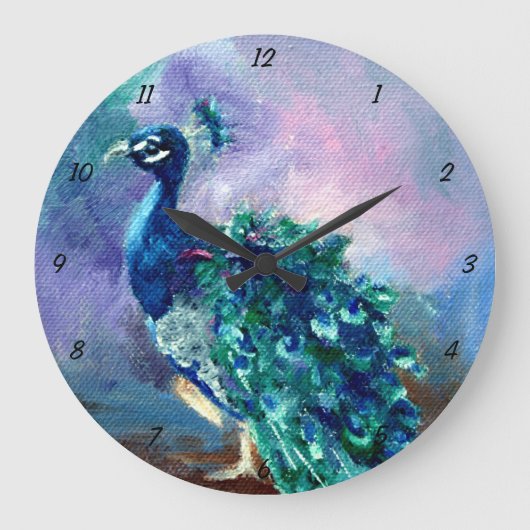 栄光の孔雀II ラージ壁時計 (正面)