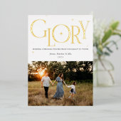 栄光の宗教的なクリスマスデザイン・ホワイト 箔シーズンカード (立ち正面)