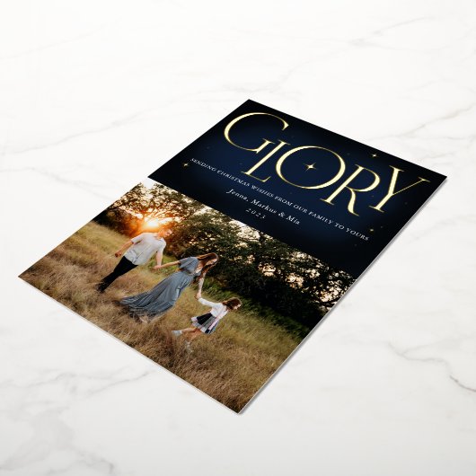 栄光の宗教的なクリスマスデザイン 箔シーズンカード (回転した状態)