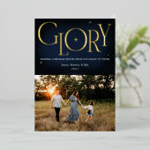 栄光の宗教的クリスマスデザイン 箔シーズンカード (立ち正面)